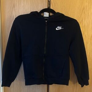Nike Kids Black Full-Zip Hoodie with White Logo (item17)